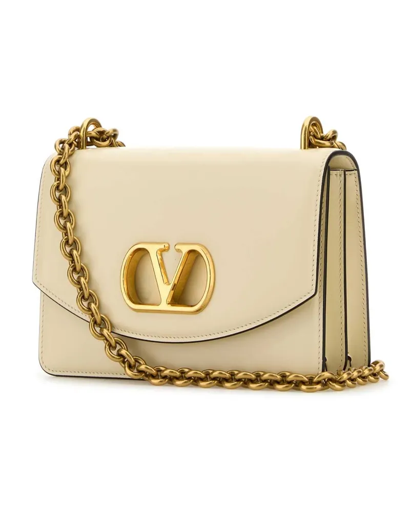 Valentino Garavani Women's Ivory Leather Vlogo Signature Shoulder Bag Butterwhite Borse A Tracolla White