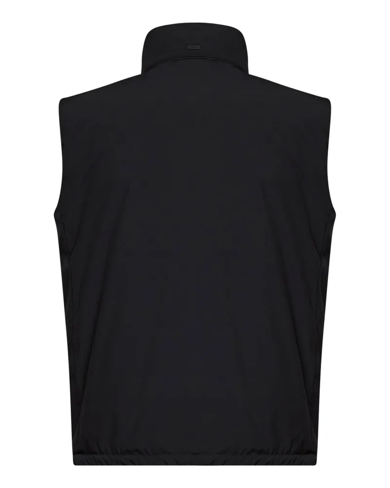 Herno Men's Padded Vest 2-Layer Windstopper Black Polyester Bomber Jackets Black