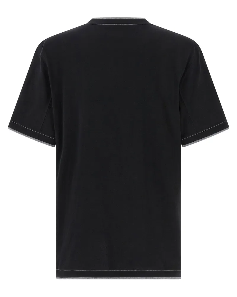 Brunello Cucinelli Double-Layer Cotton Jersey T-shirt — Black Black