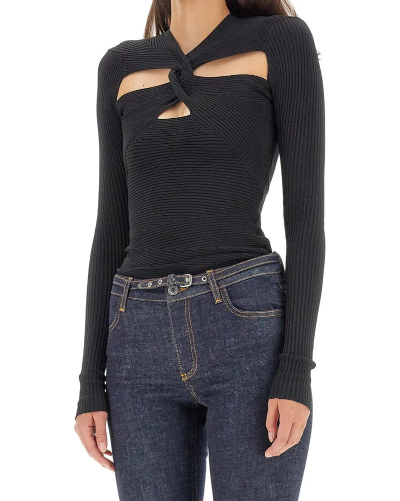 Philosophy Di Lorenzo Serafini Mesh Cut-Out Details Jumper — Black Black