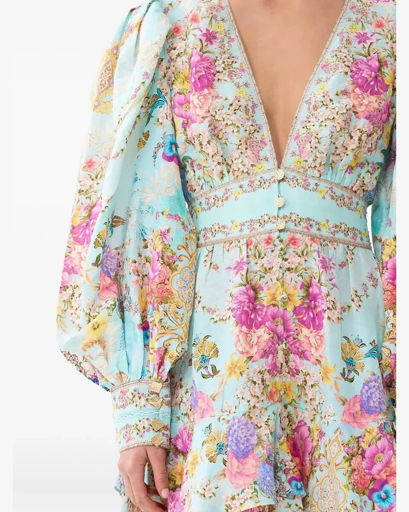 Camilla Women Bazaar Blooms Frilled Mini Dress Ss26 W 