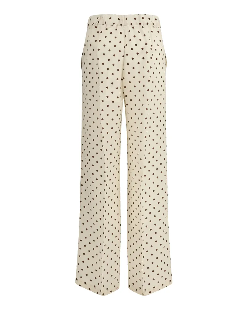 P.A.R.O.S.H. Women's Trousers Polka-Dot Silk Patterned Ivory Ivory