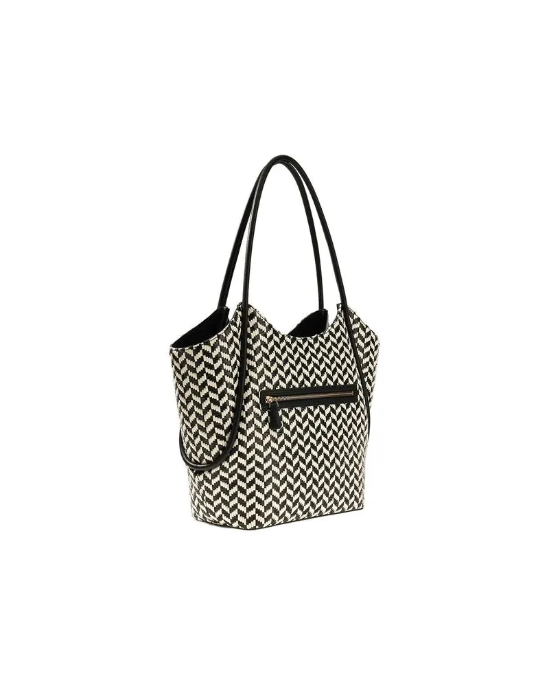 Guess Women's Tote Bag Black Multi Polyurethane - Tote-Bags Black