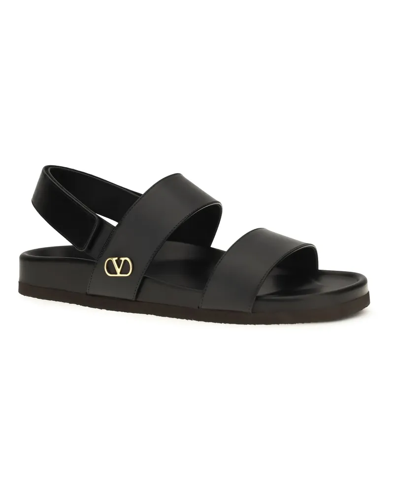 Valentino Garavani Men's Studshield Sandals Nero Calf Leather Bos Taurus Black