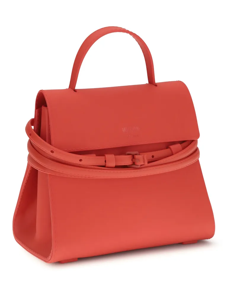 Moschino Women's Small Tie Me Handbag Rosso Silicon Handbags Hand Bags Red