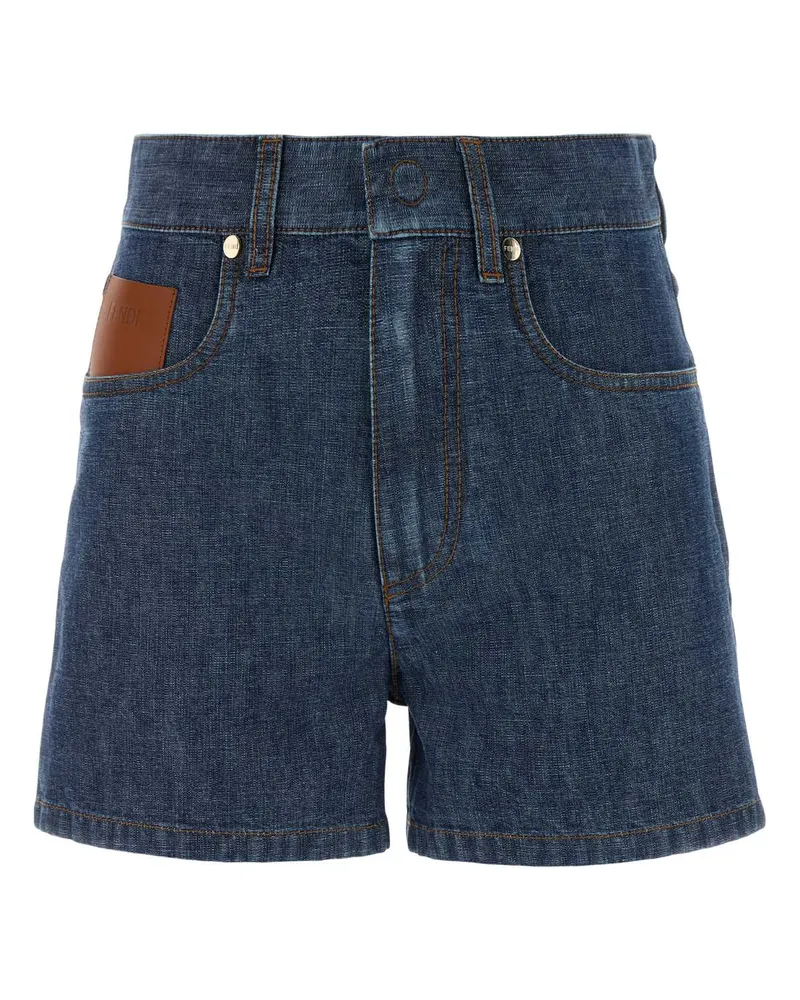 Fendi Cotton Denim Shorts — Navy Navy