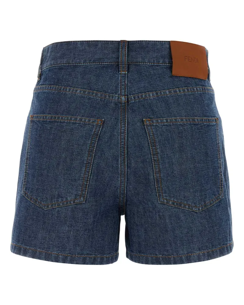 Fendi Women's Denim Shorts Navy Exterior: Cotton Pantaloni Trousers Navy