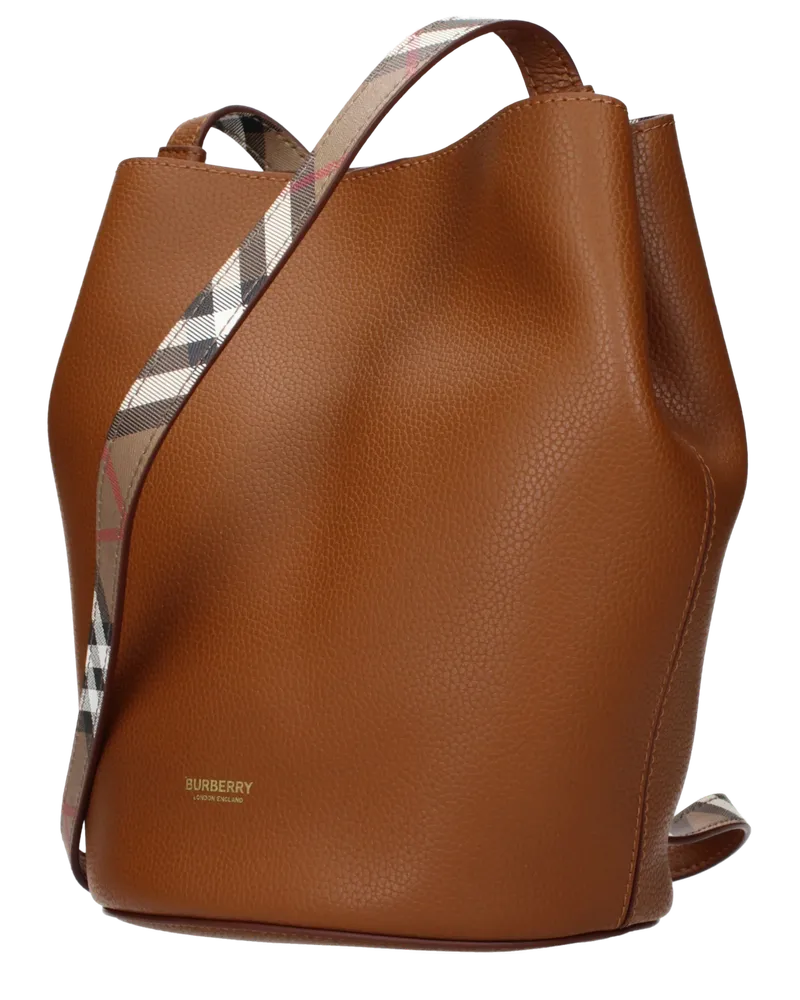 Burberry Leather Bucket Bag — Brown Brown