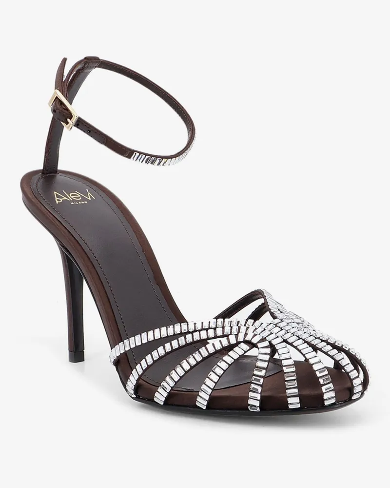 Alevì Women's Sandals Penelope Brown Satin Brown