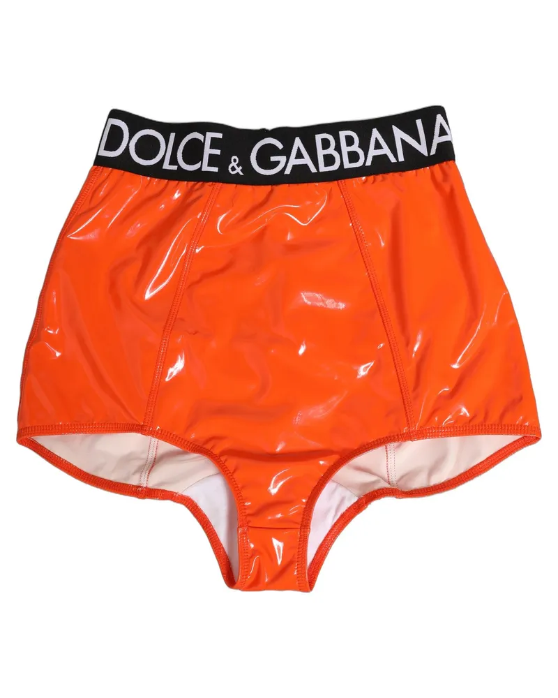 Dolce & Gabbana Women Orange Polyester Logo High Waist Girdle Underwear Elastane Clothing Orange