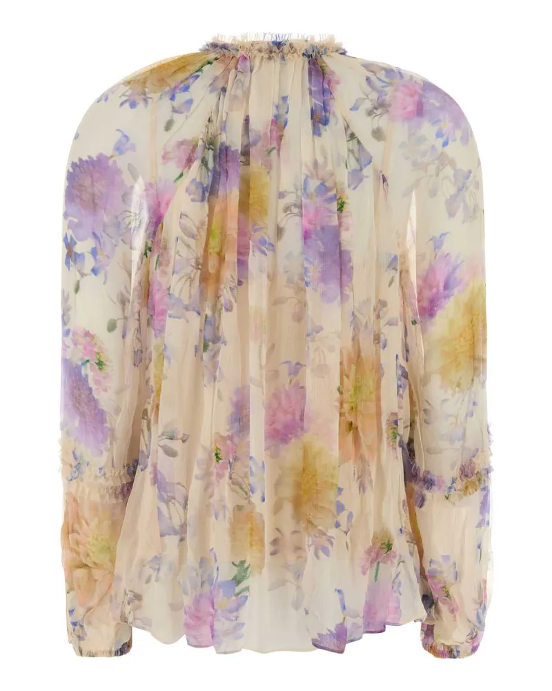 Zimmermann Luna Ruffle Blouse — Beige Beige