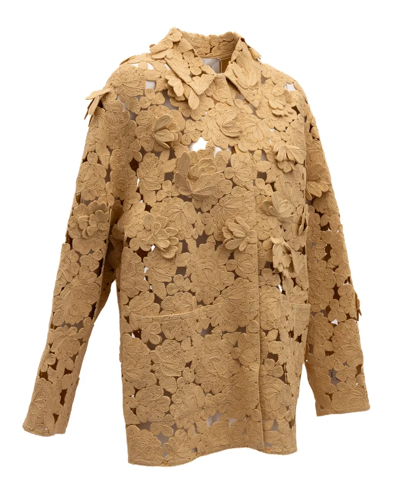Valentino Garavani Women's Beige Floral Lace Jacket Beige