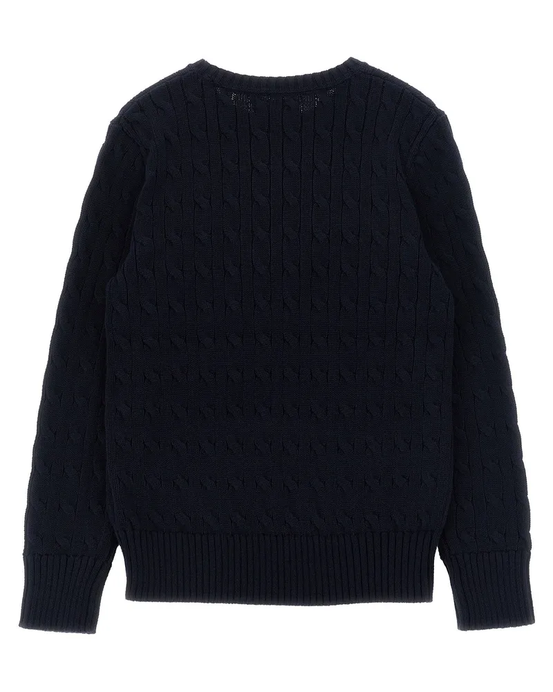 Ralph Lauren Cable-Knit Crewneck Sweater — Navy Navy
