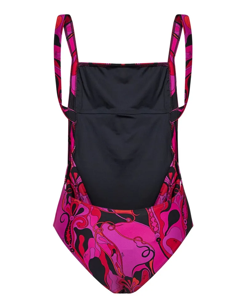 Emilio Pucci Women's One-Piece Swimsuit Orchidee Print Fuchsia-Black Multicolour Polyamide Swimwear Sea Clothing Multicolor