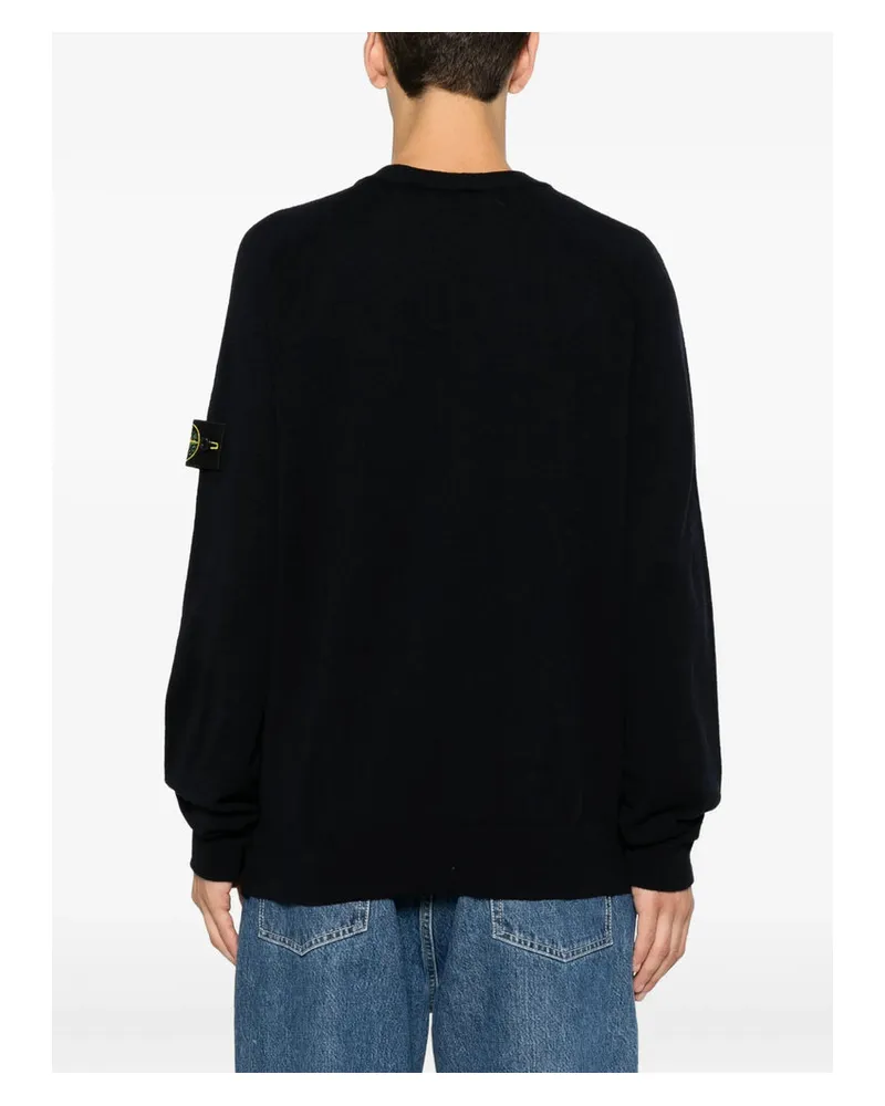 Stone Island Crew Neck Raglan Sweater — Black Black