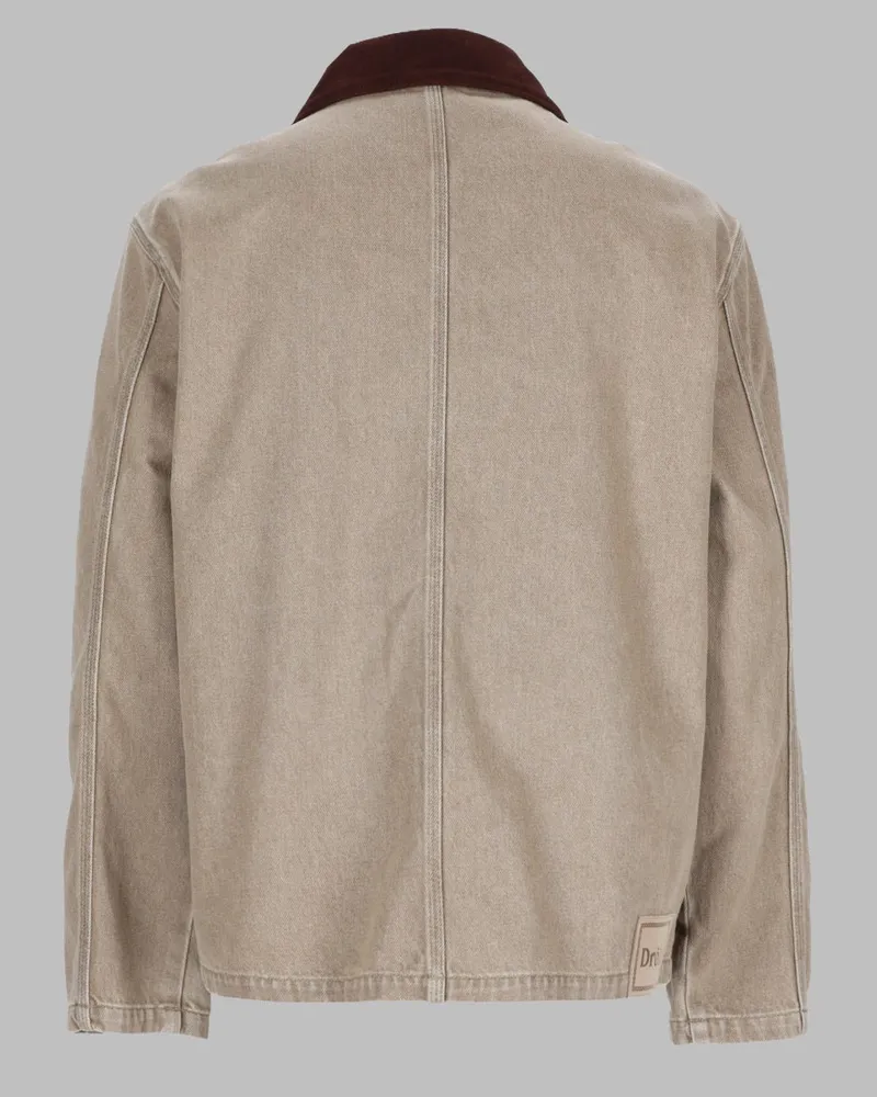 Drôle de Monsieur Organic Cotton Zip-Up Jacket — Beige Beige