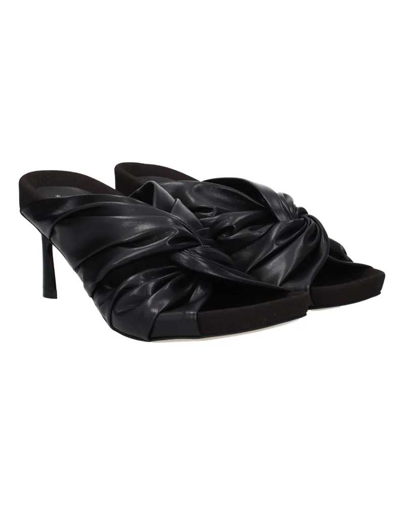 Stella McCartney Women's Ruched Eco Leather Heel Sandal Black Black