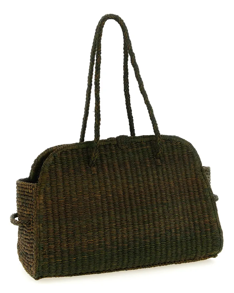 Jacquemus Women's Raffia Braided Tote Green Green