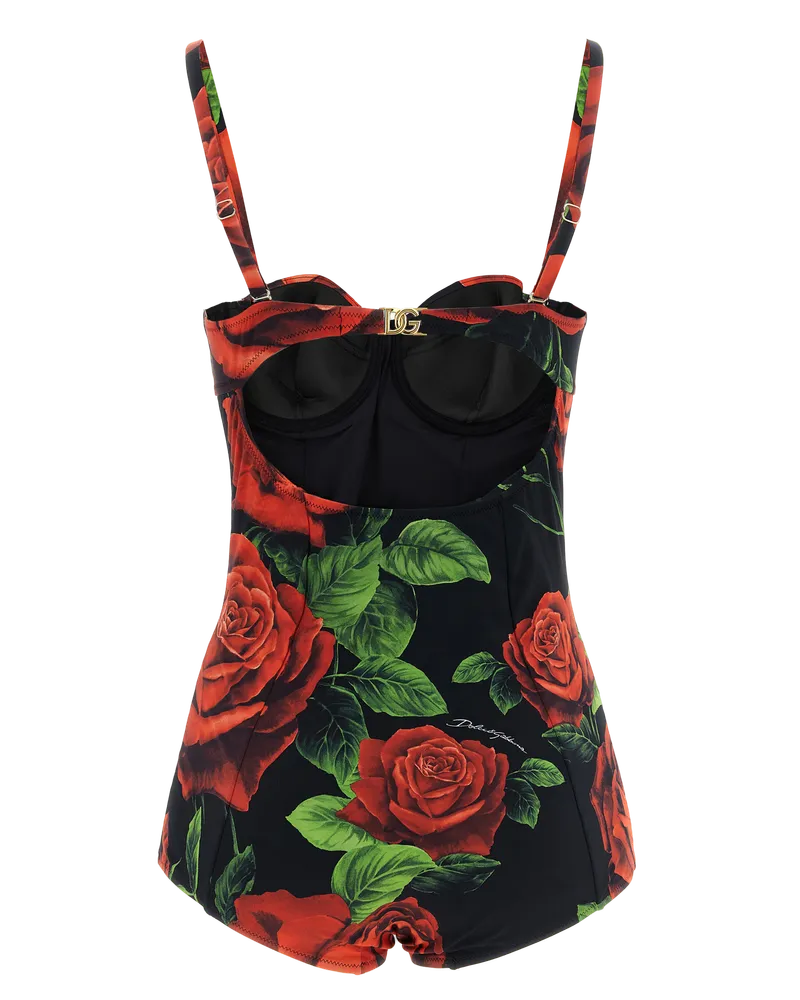 Dolce & Gabbana Women's Multicolor Polyamide One-Piece Swimsuit Clothing Black