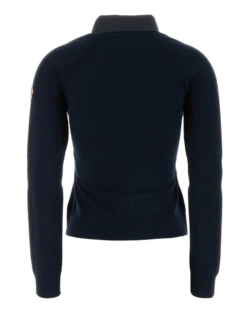 Moncler Women's Navy Blue Knit Cardigan 742 Maglieria Navy