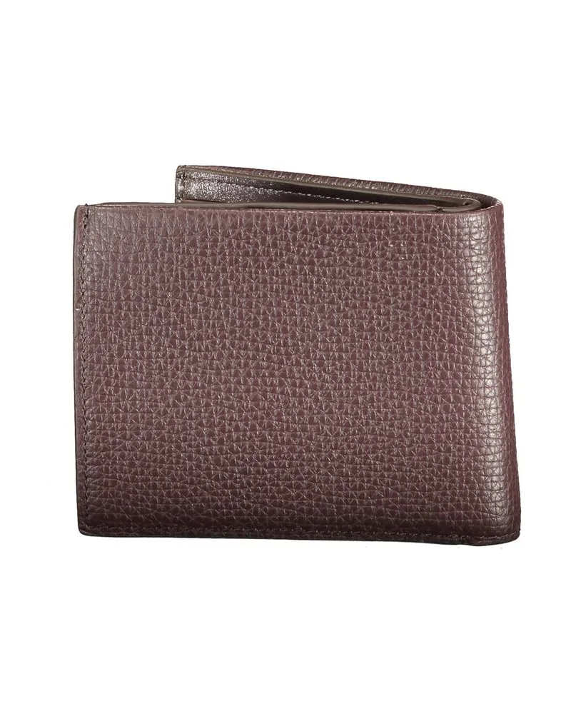 Calvin Klein Grained Leather Wallet — Brown Brown