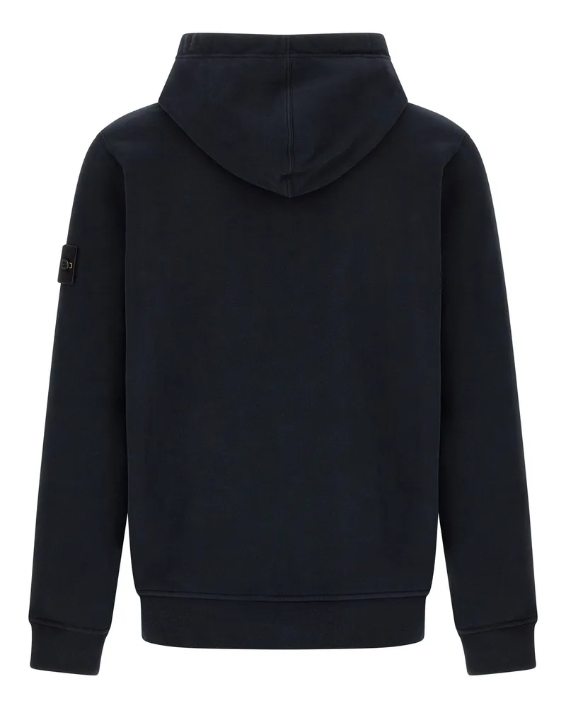 Stone Island Removable Badge Cotton Hoodie — Black Black