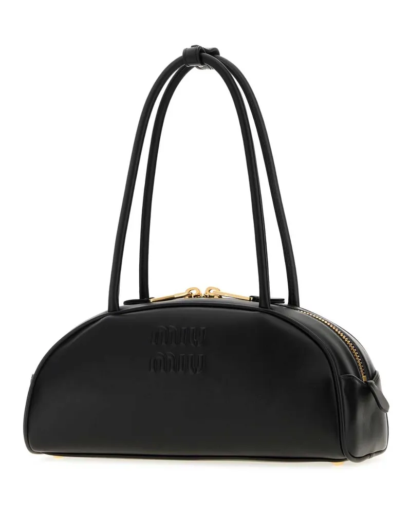 Miu Miu Women's Black Leather Beau Shoulder Bag Nero Borse A Mano Black