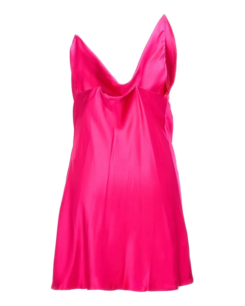 Y/PROJECT Draped Satin Dress — Pink Pink