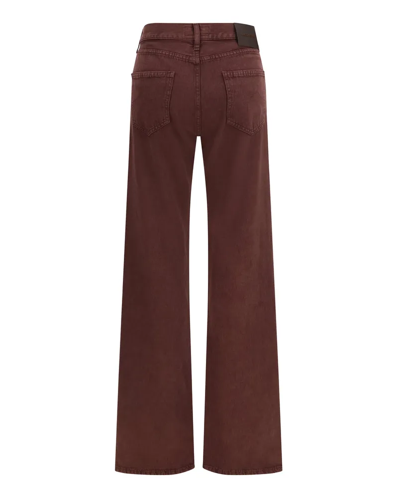 Jacob Cohën High-Rise Straight-Leg Jeans — Burgundy 