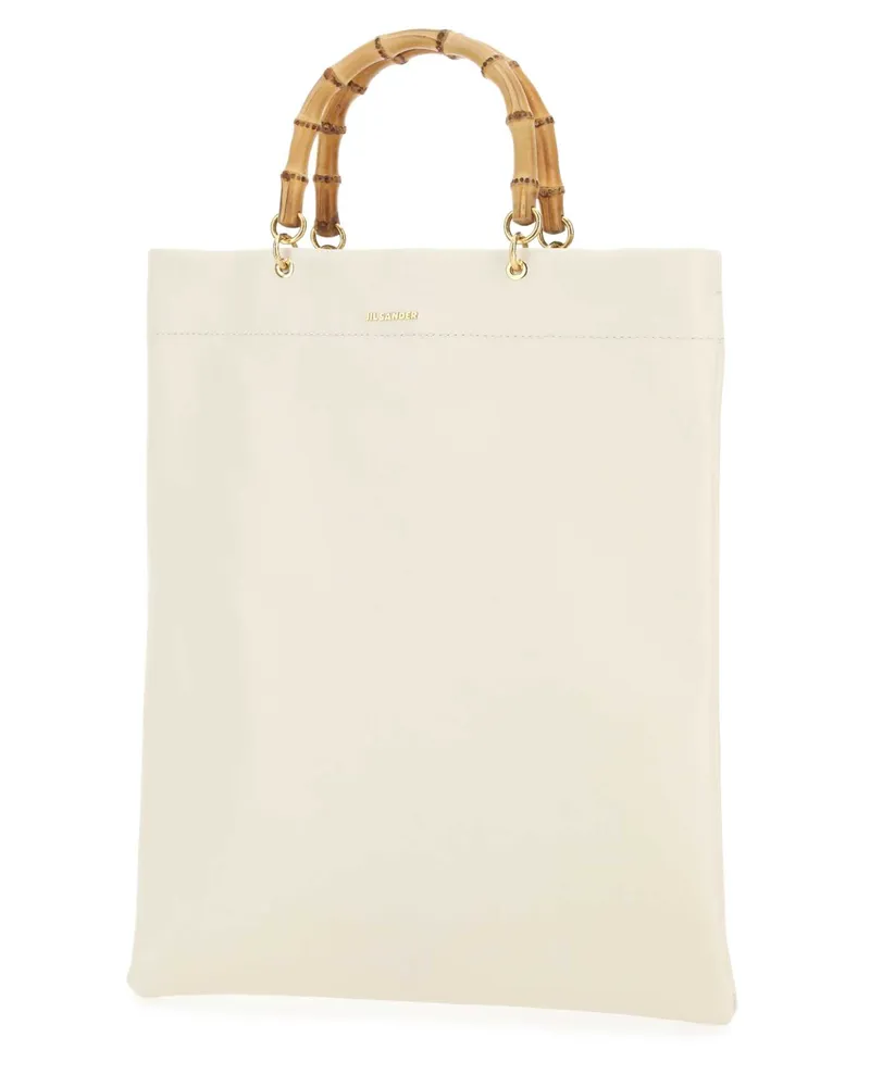 Jil Sander Women's Ivory Leather Medium Shopping Bag 105 Borse A Mano Beige