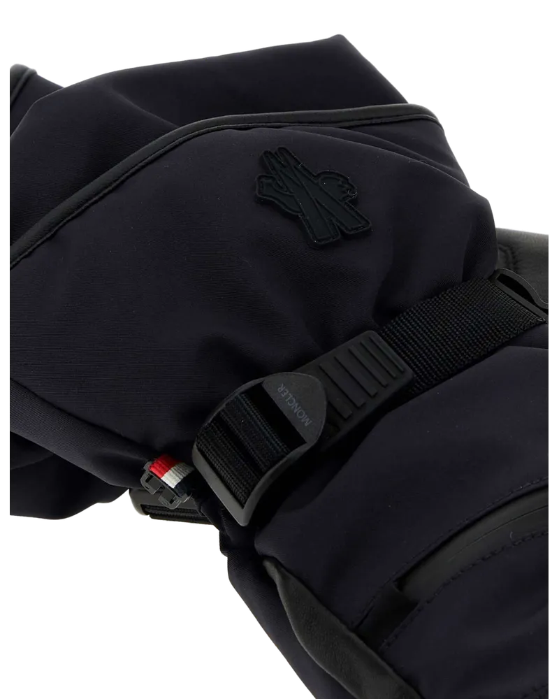 Moncler Stretch Nylon Gloves — Blue Blue
