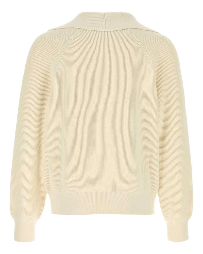 Bottega Veneta Men's Cream Cotton Blend Sweater Chalk Maglieria Beige