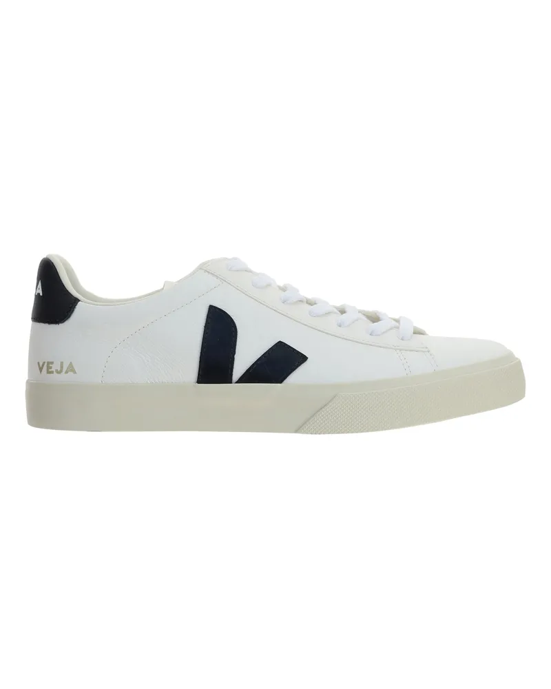 VEJA Men's Sneakers Calfskin Extra-White-Black Upper: Calf Leather Trainers Extra-white/black White