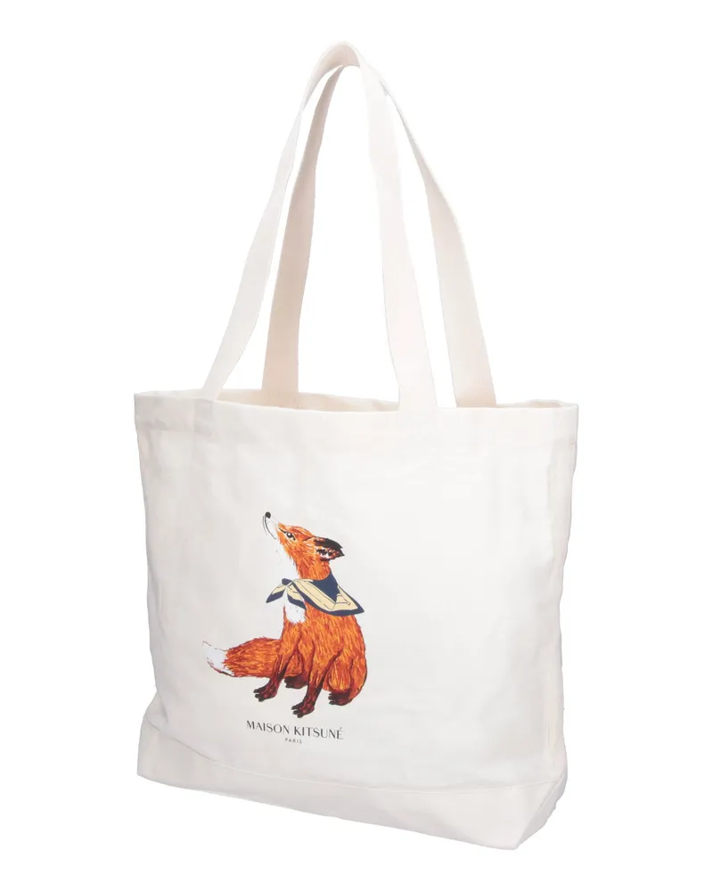 Kitsuné Men's Bags Beige Cotton White