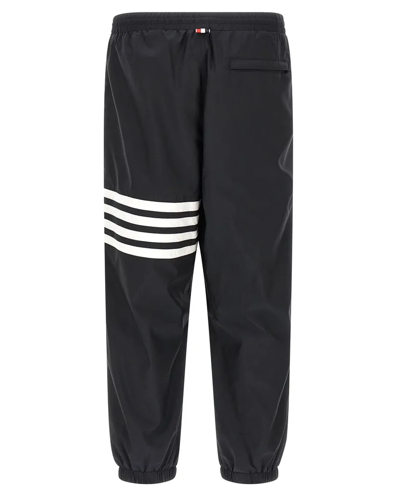 Thom Browne Bar Striped Track Joggers — Black Black