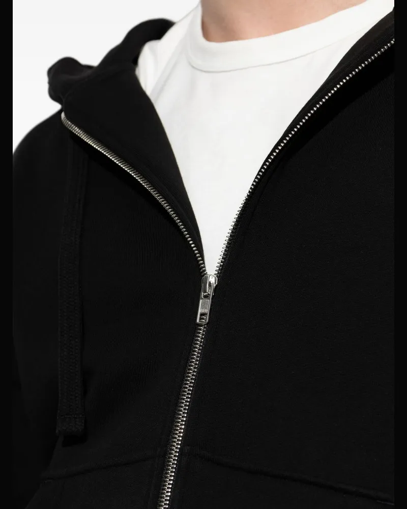 Kenzo Logo-Embroidered Hoodie — Black Black