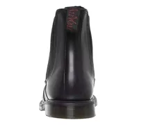 Women's Flora Chelsea Boots Black Leather Rubber Sole
