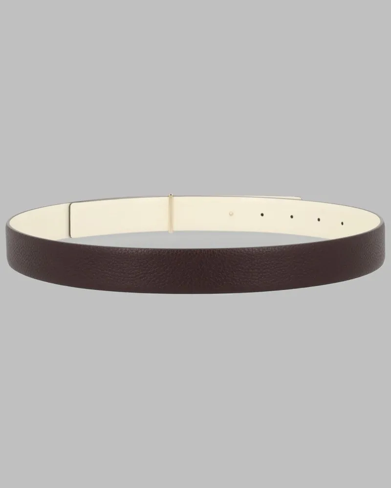 Tom Ford Leather T-Buckle Belt — Brown Brown
