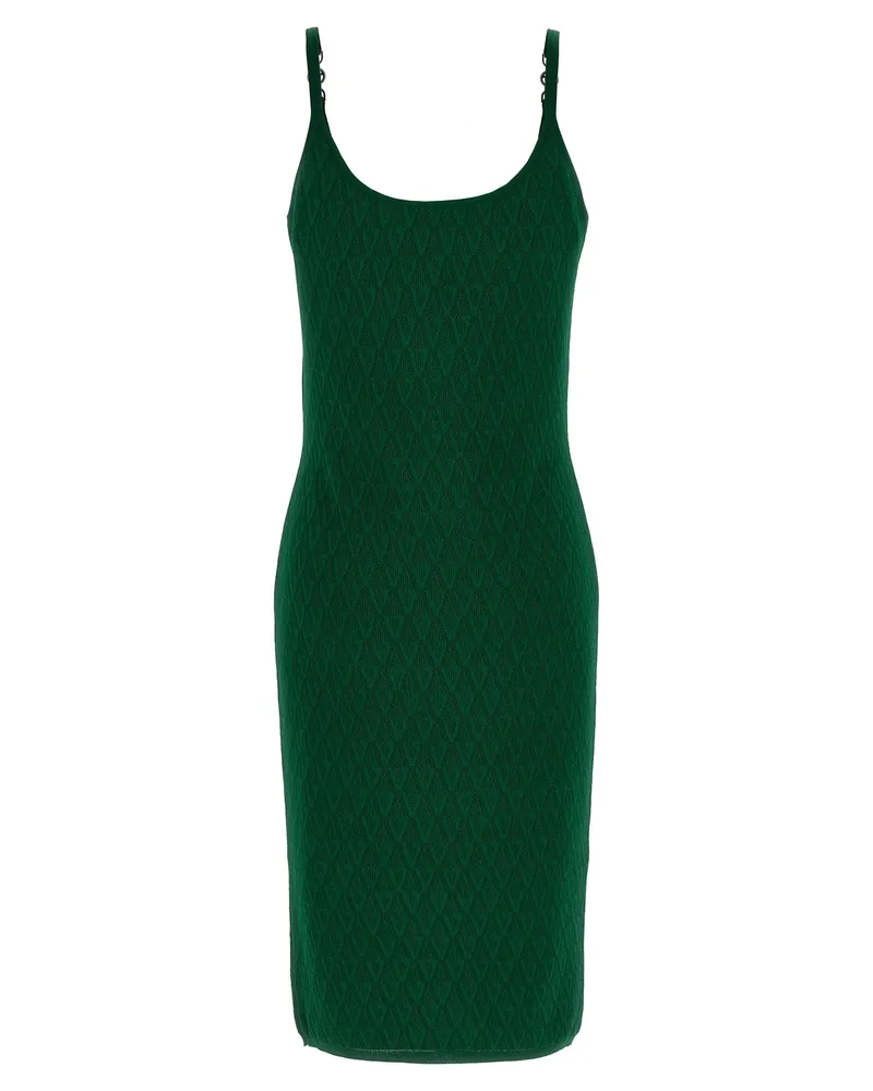 Versace Women's Bicolor Viscose Midi Dress Green