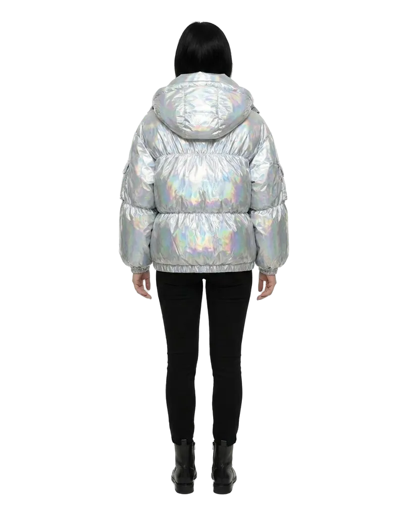 Dolce & Gabbana Women's Gray Polyamide Shell Jacket Clothing Silver