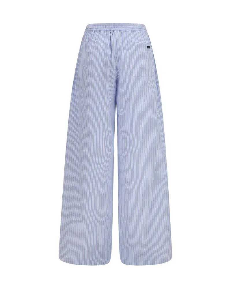 Dolce & Gabbana Women's Blue Cotton Casual Pants Blue