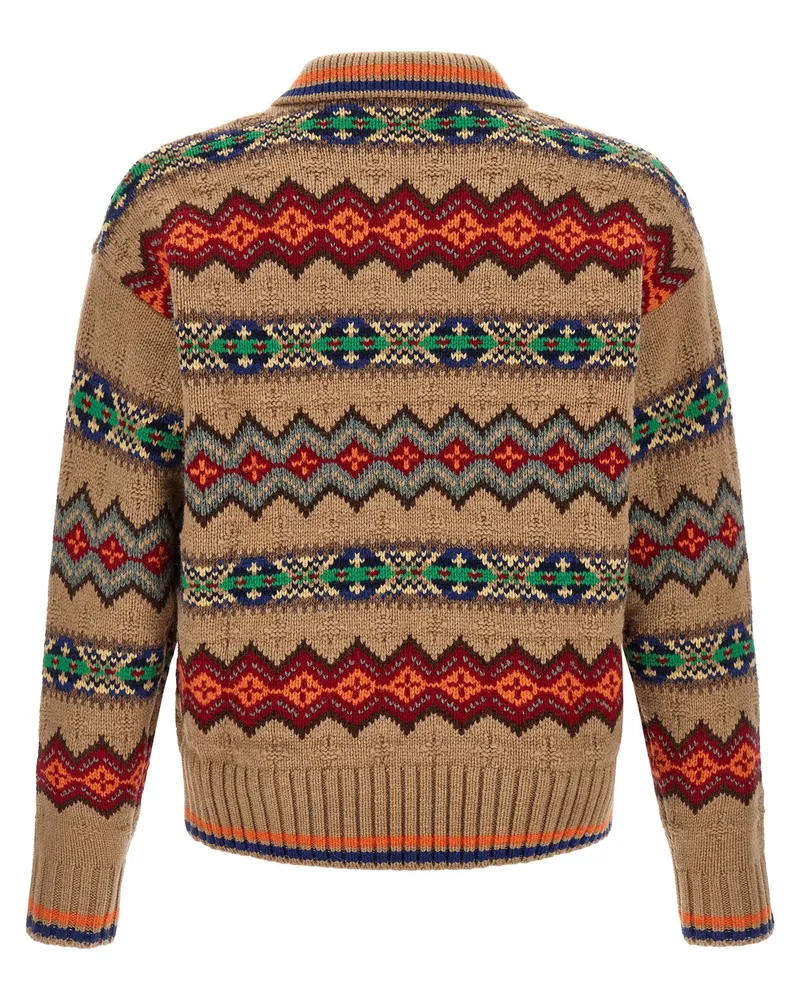 Ralph Lauren Fair Isle Jacquard Sweater — Camel Camel
