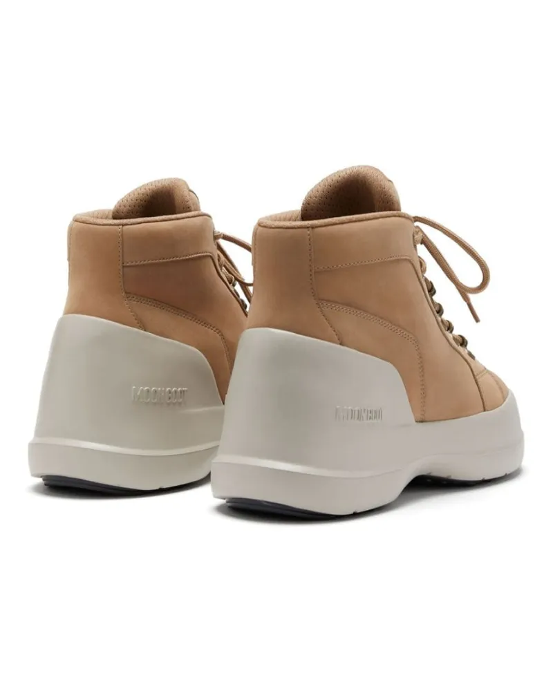 Moon Boot Men's Luna Trek Mid Nubuck Boots Beige Shoes Beige
