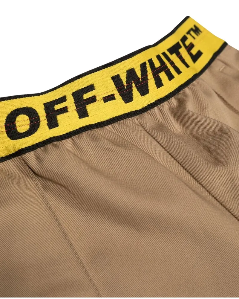 OFF-WHITE Cotton-Elastane Blend Chino Trousers — Beige Beige