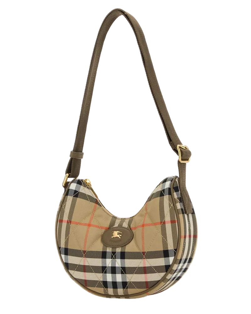 Burberry Women's Embroidered Canvas Crossbred Bag Sandipcheck Borse A Mano Beige