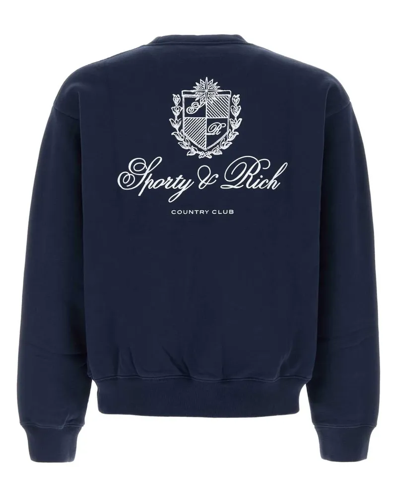 SPORTY & RICH Script Sweatshirt — Navy Navy