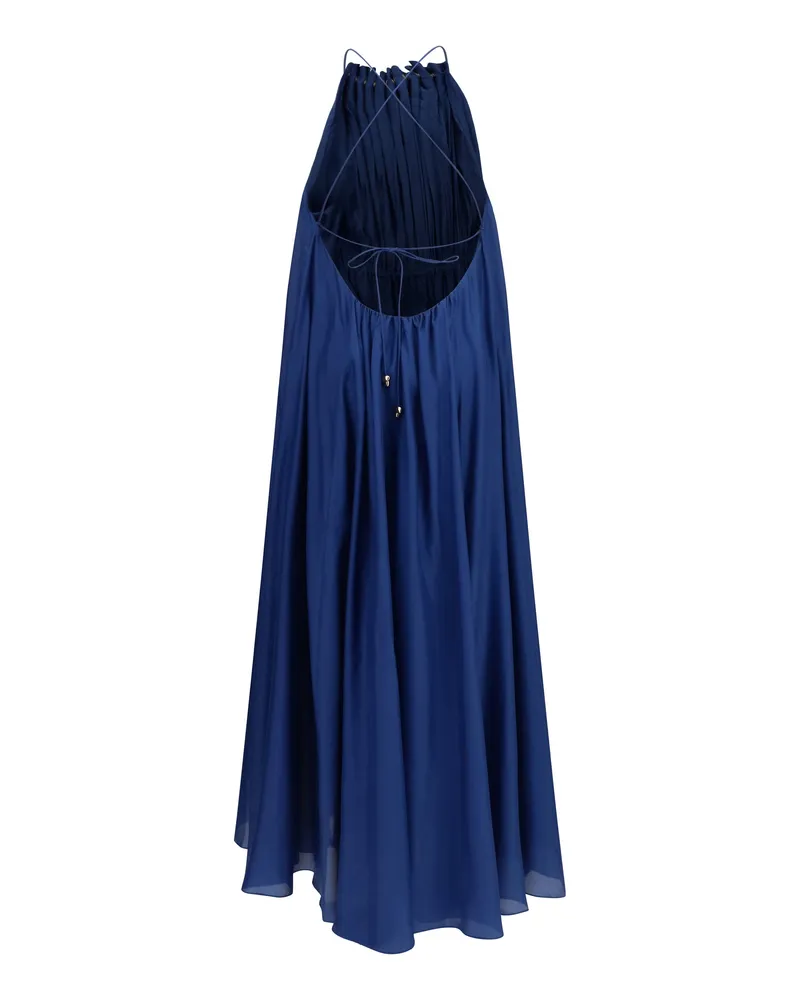 Zimmermann Aster Pleated Pearl Dress — Blue Blue