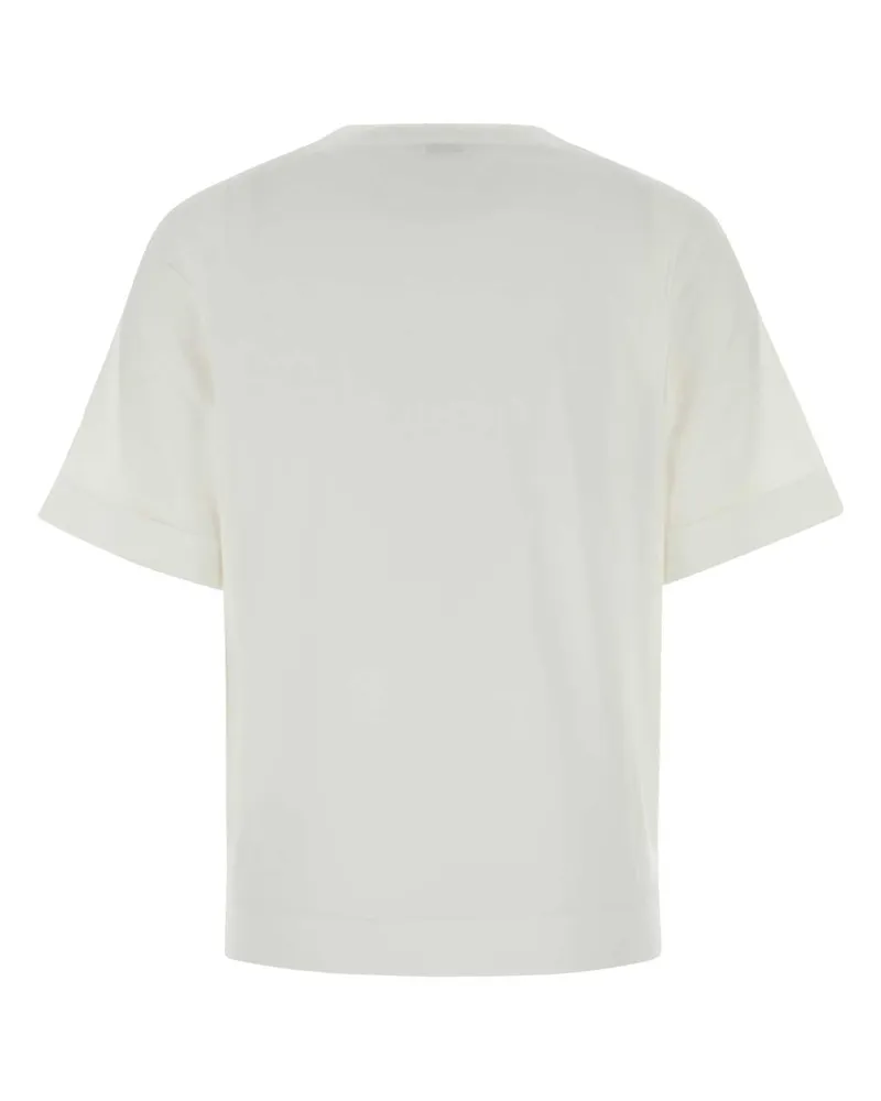 Brunello Cucinelli Women's White Cotton T-Shirt C6159 Exterior White