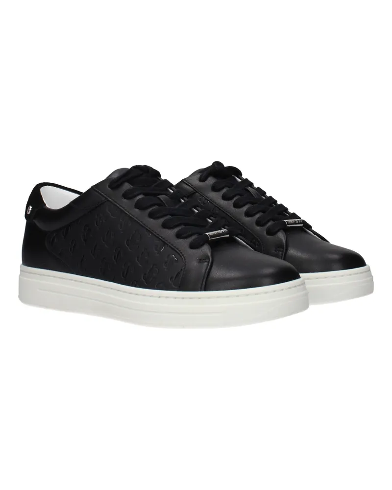 Jimmy Choo Women's Black Leather Low Top Sneakers Black