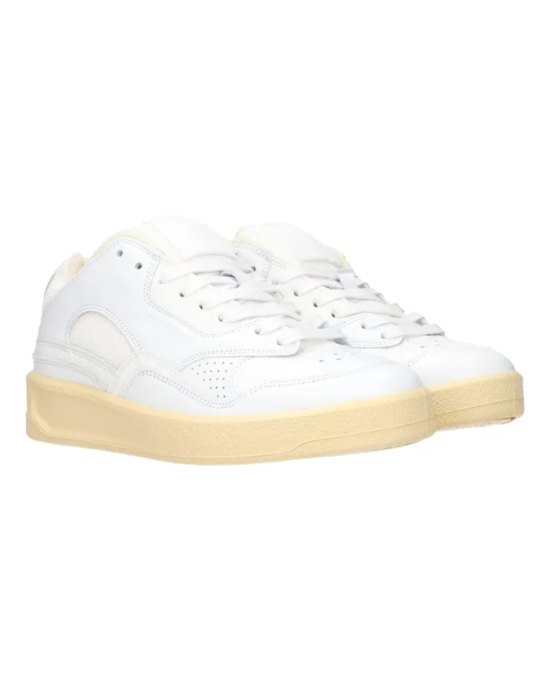 Jil Sander Leather Low Top Sneaker — White White